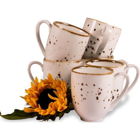 KONSIMO ALUMINA Becher-Set 400ml 6 Personen 6-tlg Porzellan, cremefarben (1/4)