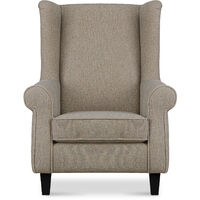 KONSIMO Klassische Sessel MILES Gepolsterter und Sitzhocker, Beige, Stoff, Classic, 82x105x97 cm