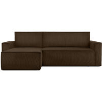 KONSIMO NAPI Ecksofa Big links/rechts, Schlaffunktion mit Cordbezug, dunkelbraun