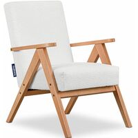 KONSIMO Klassische Sessel im minimalistischen Stil Rahmen aus lackiertem Holz "NASET", Weiß, Stoff/Massivholz, Scandinavian, 60x90x75 cm