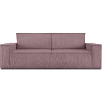 KONSIMO NAPI Sofa 3 Sitzer, mit Schlaffunktion, in Pet Friendly Cord-Stoff, violett