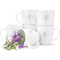 KONSIMO BOSS Becher-Set 380ml 6 Personen 6-tlg Porzellan, Weiß/Violett