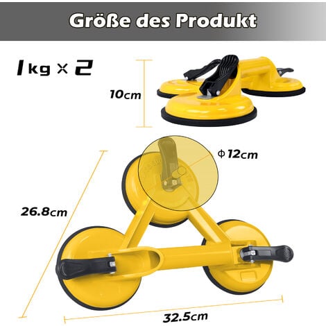 2x elevador de ventosas para cristal aluminio 100KG elevador de