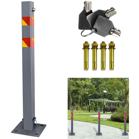 XPOtool barrera de aparcamiento plegable con tres llaves hecho de acero barrera  parking
