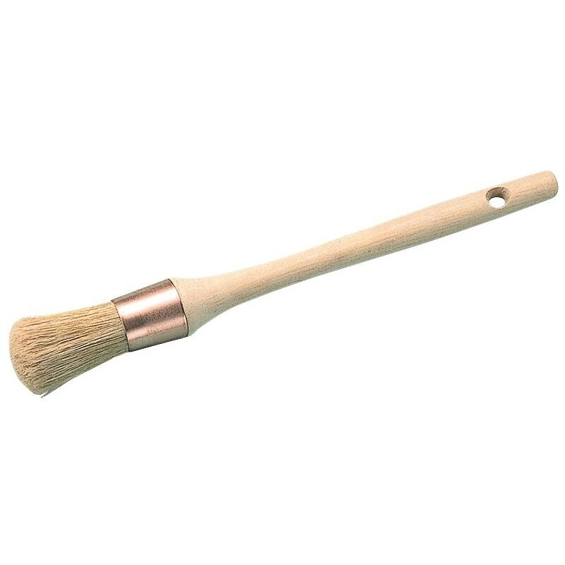 Lot de 10 pinceaux à rechampir n° 2 | Ø 21 mm | Brosse Ronde de Pouce Soie  | Virole cuivrée | Manche Plastique Jaune | Peinture rénovation Volets