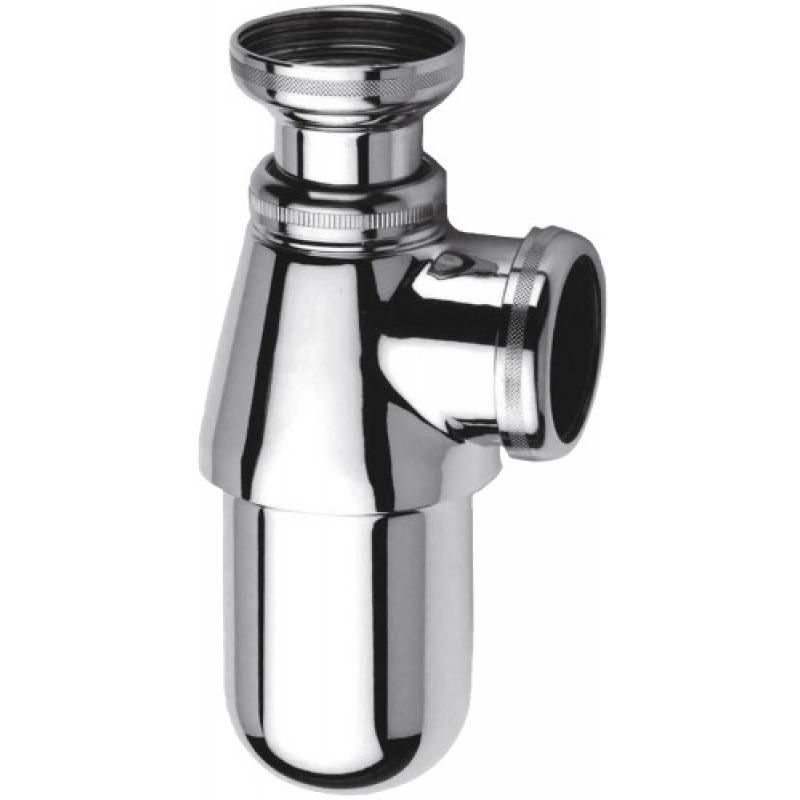 Siphon carré design, à tasse G 1/4 en laiton chromé