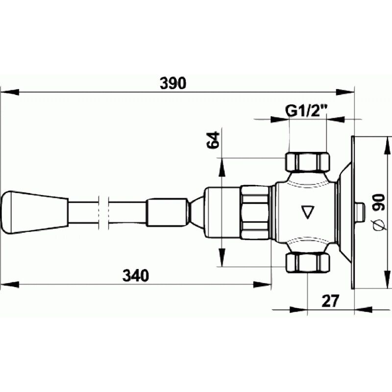 Robinet à commande fémorale 390 mm PRESTO 712 - Plomberie Online