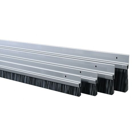 Profil brosse pour bas de porte pré-percé IBS - Hauteur de brosse : 13.5 mm - Hauteur de profil : 18 mm - Longueur du profil : 3000 mm - Finition : aluminium anodisé - ELLEN