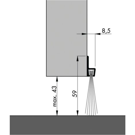 Bas de porte aluminiumà brosse IBS70 300cm - ELLEN - 0308504D