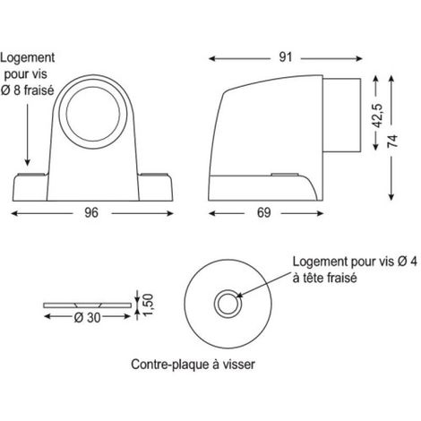 Butée à ressort + aimant pour porte lourde