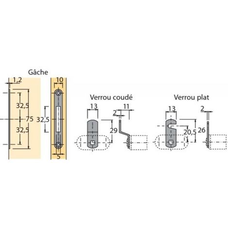 Serrure de meuble pour porte double cylindre Prestige 2000 LEHMANN