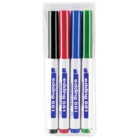Bic - Mini Velleda - Feutre effaçable à sec - Noir / Bleu / Rouge / Vert /  Orange / Violet - Lot de 2
