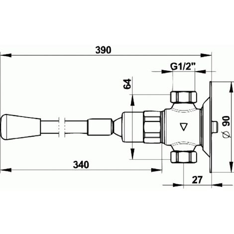 Robinet à commande fémorale 390 mm PRESTO 712 - Plomberie Online