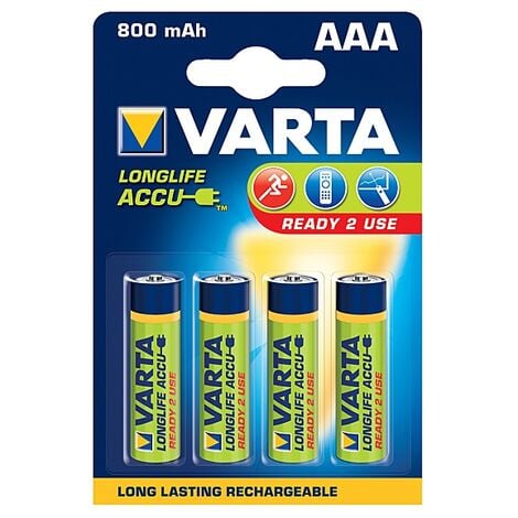 Varta Piles rechargeables - 800 mah / 1,2 v carte de 4 lr03 / aaa