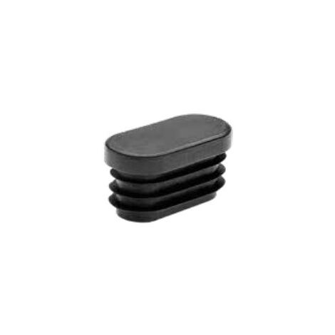 Embout Plastique NOIR Rond pour Tube Diamètre 30 mm avec Insert Métal Fileté  diam. 10 mm (M10) - Embout Rond Fileté - Ajile