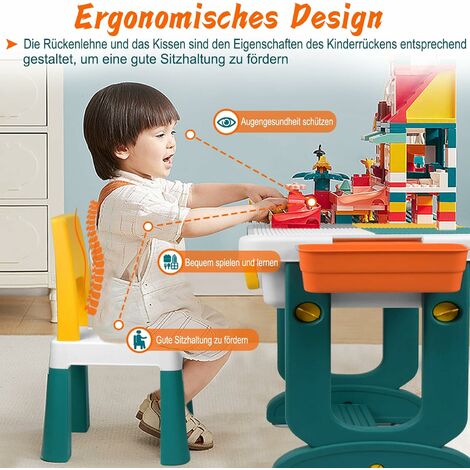 Table Et Chaise Réglable Pour Enfant Avec Rangement - Idéale Pour Jouer, Dessiner Et Manger Dès 3 Ans