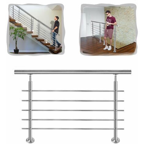 Main courante escalier en acier inoxydable rampe barre appui rambarde 150  cm ECD GERMANY 390002416 Pas Cher 