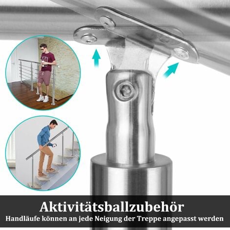 YARDIN Rampe d'escalier en Acier Inoxydable, Garde-Corps en Acier Inoxydable intérieur et extérieur pour escaliers Balustrade Jardin Balcon (80 cm, 5 Barres transversales)