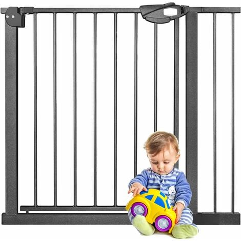 Barrière de Sécurité pour Enfant/Animaux 290 x 74 CM 5 Panneaux Protection  Cheminée Utilisation Murale ou Autoportante Noir - Costway