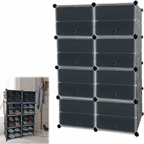 SONGMICS Étagère Chaussure à 10 Niveaux, Range-Chaussure, Porte-Chaussure,  Meuble de Rangement, 28 x 45 x 173 cm, Cadre en Métal, en Tissu Non-tissé,  pour Entrée, Chambre, Noir LSH010B02 : : Cuisine et Maison