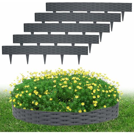 Daromigo Bordure de pelouse flexible en plastique avec 60 ancrages pour