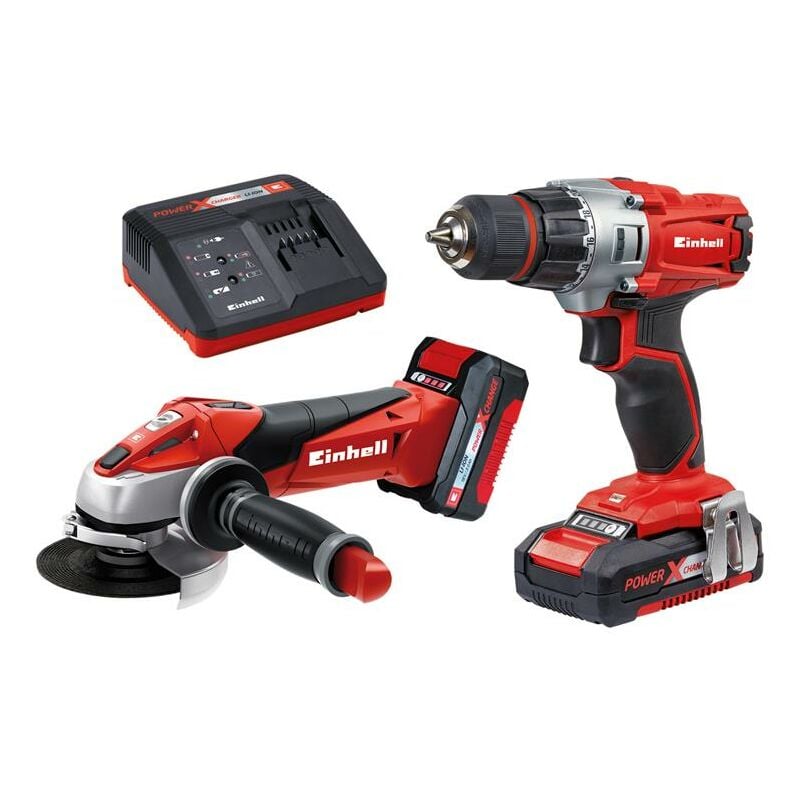 Einhell TE-TK 18 Li Drill & Grinder Kit 18V 1 x 1.5Ah & 1 x 3.0Ah Li-ion EINTETK18LIK
