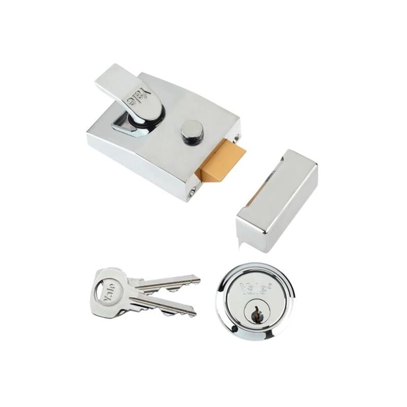 Yale Locks P89 Deadlock Nightlatch 60mm Backset Chrome Finish Visi YALP89CH