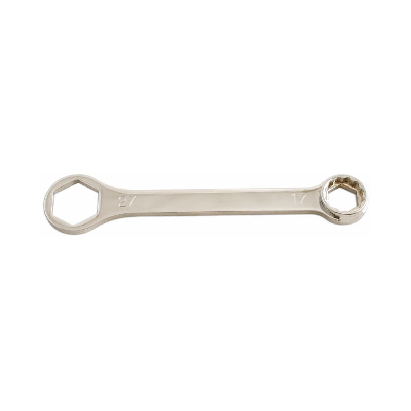 Laser 5244 Racer Axle Wrench - 17mm/24mm Double-Ended | Motorcycle Tool, Silver