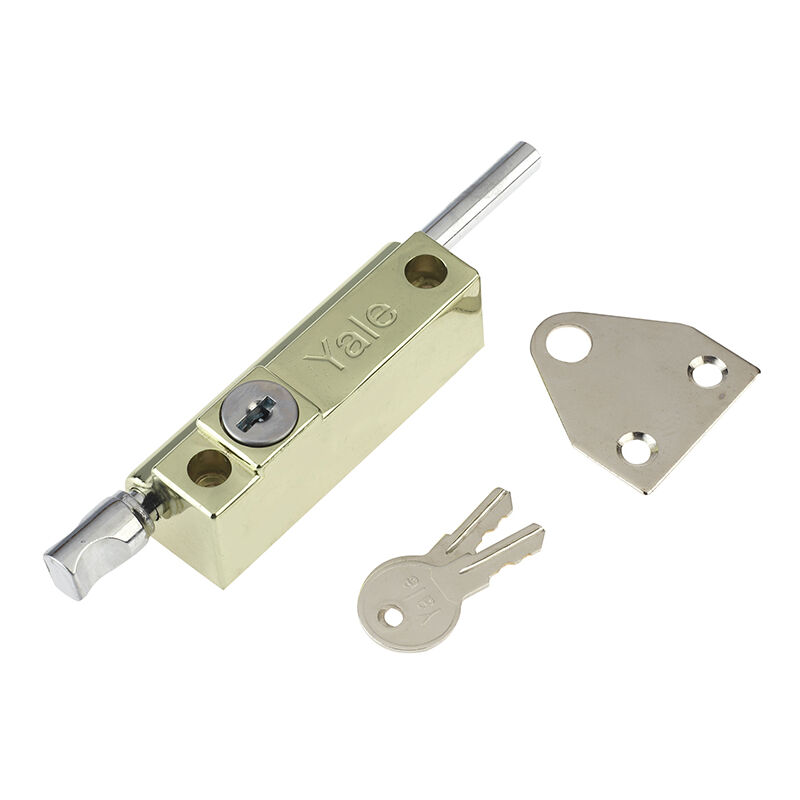 Yale Locks P124 Door Push Bolt Brass Finish Visi YALP124PB