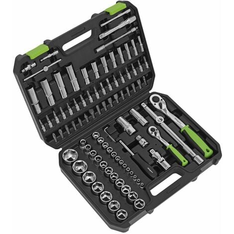 Sealey Metric Socket Set 94pc 1/4"" & 1/2""D Deep Standard And Bits S01210