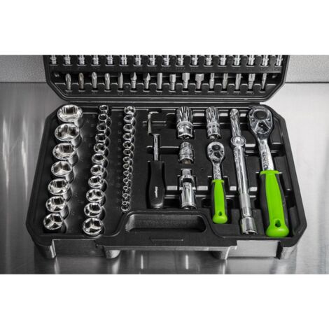 Sealey Metric Socket Set 94pc 1/4"" & 1/2""D Deep Standard And Bits S01210