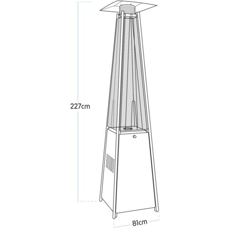 Sealey Dellonda 13kW Pyramid Gas Patio Heater 13kW Commercial/Garden Use - Stainless Steel DG99