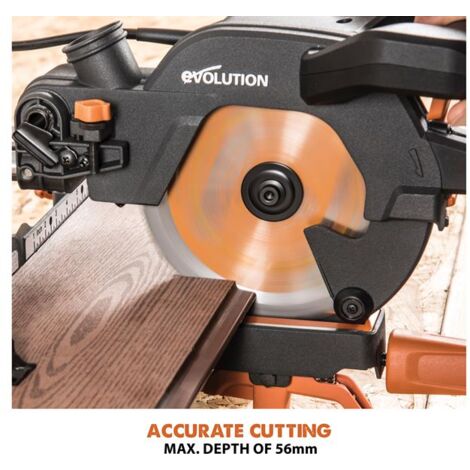 Evolution R185SMS+ 185mm Multi-Material Sliding Mitre Saw 1200W 240V EVLR185SMSP