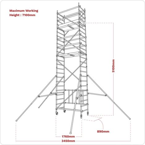 Sealey Platform Scaffold Tower Extension Pack 4 EN 1004-1 SSCL4