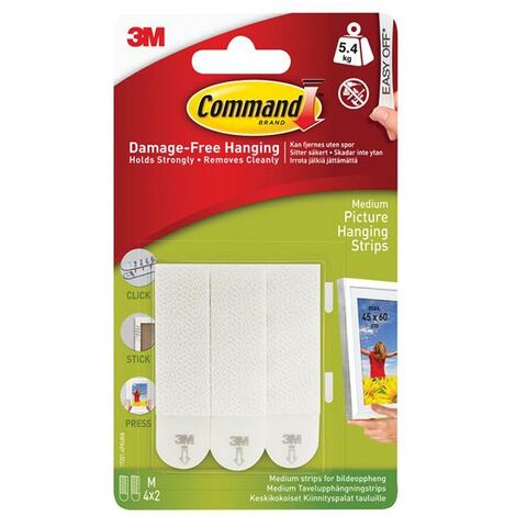 Command™ Picture Hanging Strips, Medium (Pack 4) COM172014PK