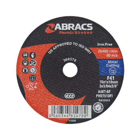 Connect Abracs Extra Thin Flat Cutting Discs 75mm x 1.0mm 