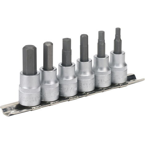 Sealey 9pc Hex Key Socket Bit Set 3/8 Sq