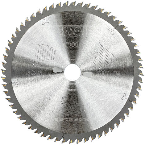 DEWALT Series 60 Circular Saw Blade 250 x 30mm x 60T DEWDT4351QZ