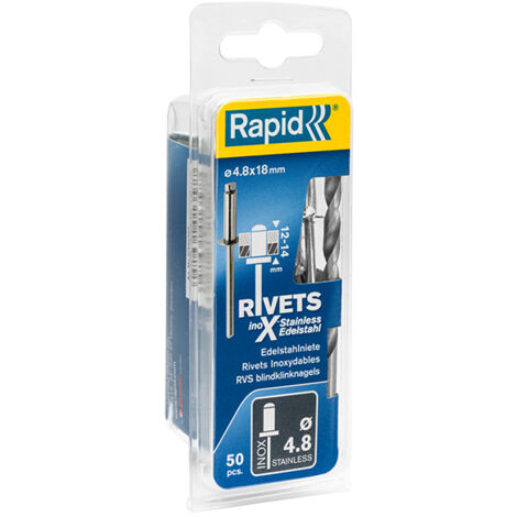 Rapid Stainless Steel Rivets 4.8 x 18mm Blister of 50 RPD5000397