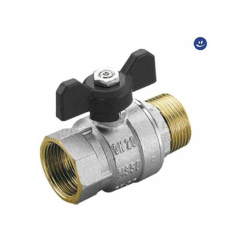 Valvola a Sfera in Ottone femmina/femmina - diam. 3/4 leva
