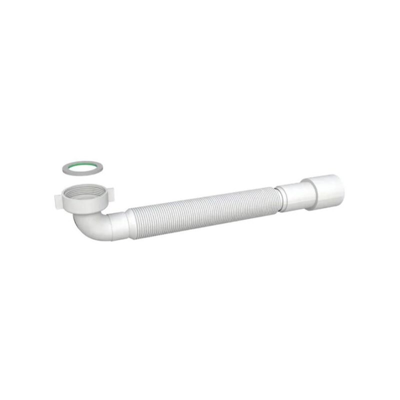 Sifone scarico curvo in polipropilene pp flessibile ed estensibile per lavabo/bidet e cucina 11/2" ø40-50 BONOMINI