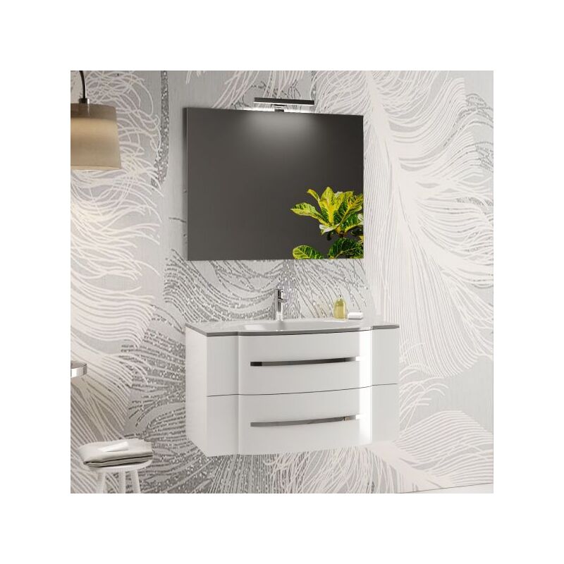 Mobile bagno sospeso con specchiera e lavabo integrato modello desire' 90cm composizione completa MOBO