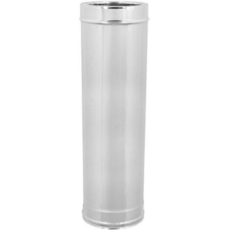 Canna fumaria doppia parete acciaio inox aisi 316 parte interna aisi 304 parte esterna mm 1000 ø200 interno - ø250 esterno - sp. 0,5 mm EUROPROFIL