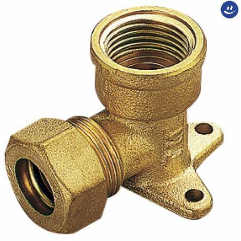 Raccordo curvo femmina flangiato con tenuta o-ring per tubo rame modello   1300 1/2 ø16 TIEMME