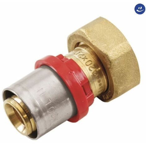 Raccordo diritto con girello e attacco conico per tubo multistrato a pressare modello al-cobrapex 1/2 ø14 TIEMME