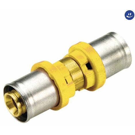 Raccordo per multistrato gas diritto doppio ridotto 26x20