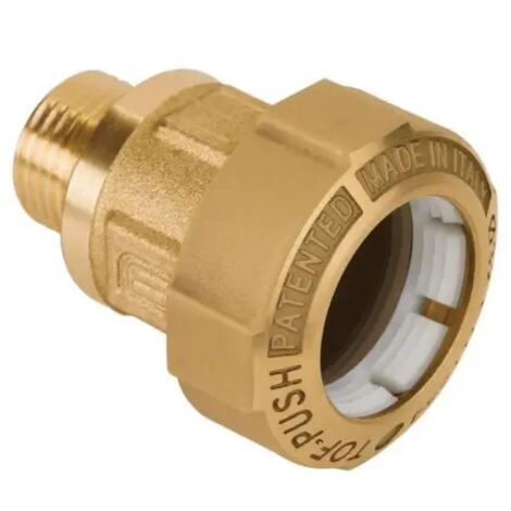 Raccordo dritto maschio in ottone per tubo polietilene serie tof-push ø32x1" EFFEBI