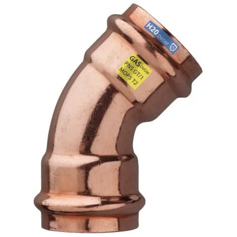 Raccordo curvo rame 45° a pressare femmina femmina serie frabopress kombi rs9041 ø15 FRABO