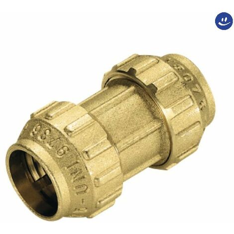 Raccordo dritto intermedio in ottone per tubo polietilene serie cobraring 3460cr ø40 TIEMME
