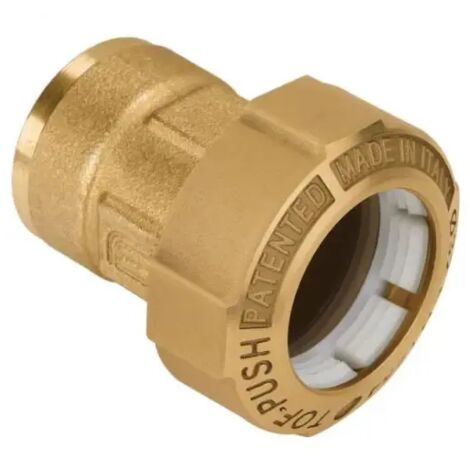 Raccordo dritto femmina in ottone per tubo polietilene serie tof-push ø25x3/4" EFFEBI